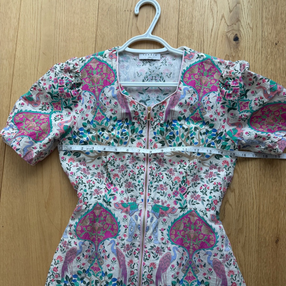 Sandro Paris Arya Floral Dress Linen blend - 36 - Picture 15 of 17